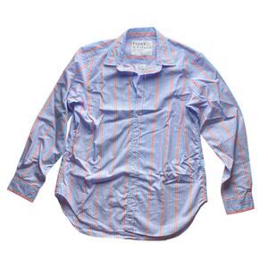 Frank & Eileen : Relaxed Fit Italian Cotton Shirt Striped Preppy Button Down : L